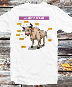 Vintage Retro Anatomy of A Bull Tee - Cool Gift Idea for Animal & Anime Fans