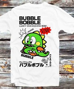 Vintage Retro Bubble Bobble Japanese Famicom Tee - Unique Gift Idea for Video Game & Anime Fans