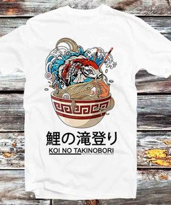 Vintage Retro Koi No Takinobori Ramen Japan Tee - Unique Gift Idea for Asian Cuisine & Anime Fans