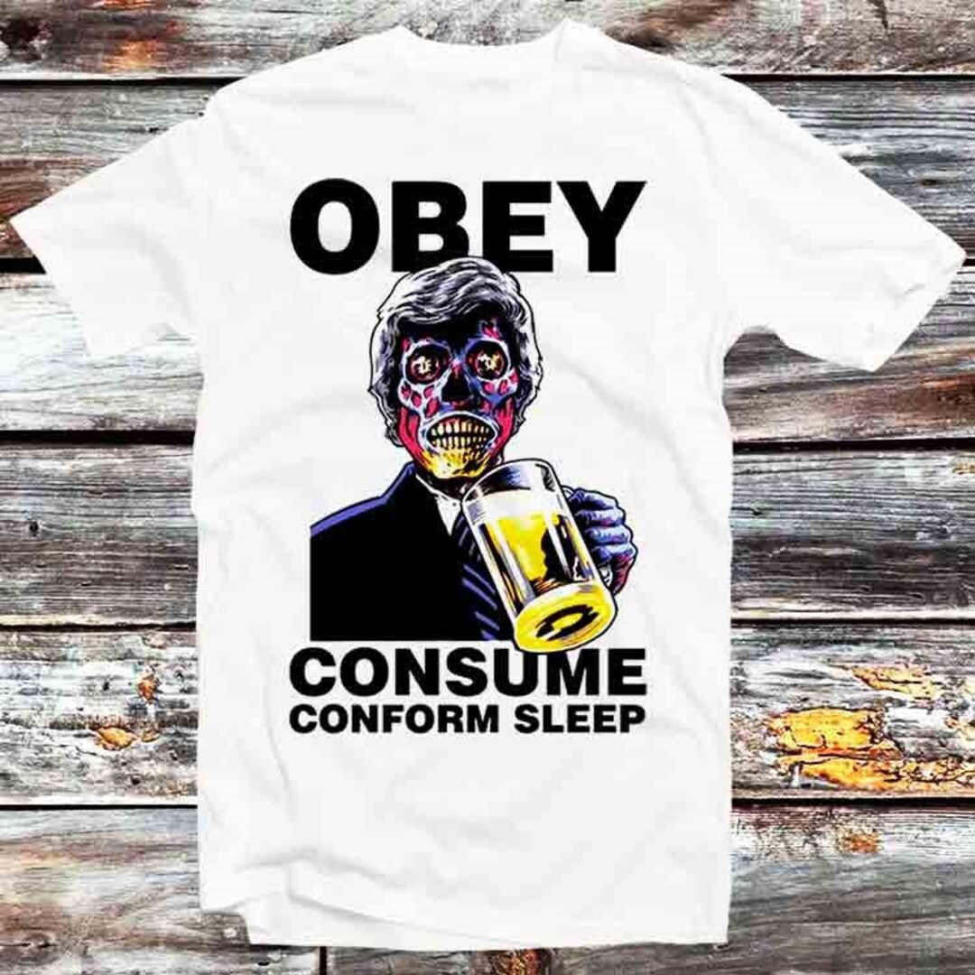 Vintage Retro They Live Obey Consume Horror Beer Tee - Unique Gift Idea for Anime Fans