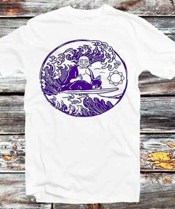Vintage Style Buddha Surfing Tee - Cool Gift For Spiritual Anime Fans