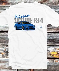 Vintage Style Nissan Skyline R34 GTR JDM Car T-Shirt - Perfect Gift for Car and Vintage Fans