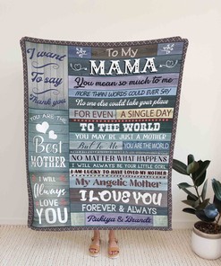 Warm Custom Mama Quilt Blanket, Perfect Gift for Mother's Day and Home Decoration