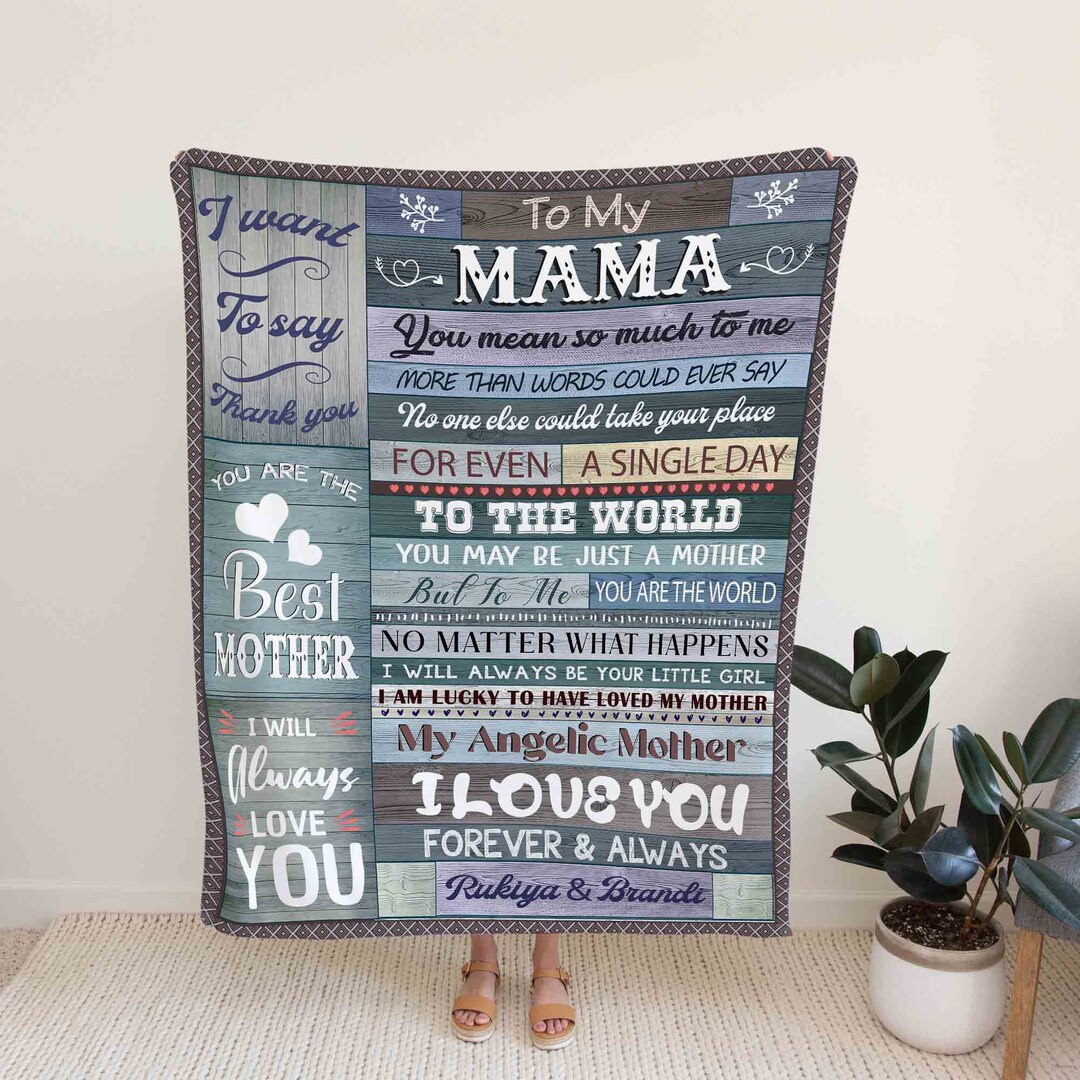 Warm Custom Mama Quilt Blanket, Perfect Gift for Mother's Day and Home Decoration