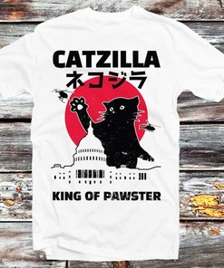 Warm Kitty Catzilla King of Pawster Tee for Anime Lovers