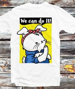 We Can Do It Meow Cat Tee - Adorable Gift for Cat Lovers and Fans of 1940s Propaganda Art