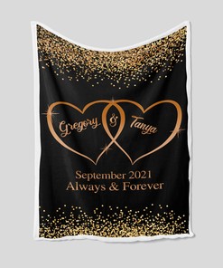 Wedding Anniversary Blanket - Personalized Name Love Blanket