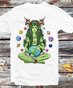 Weed Absinthe Mother Earth Planet Tee - Vintage Style Gaia Shirt