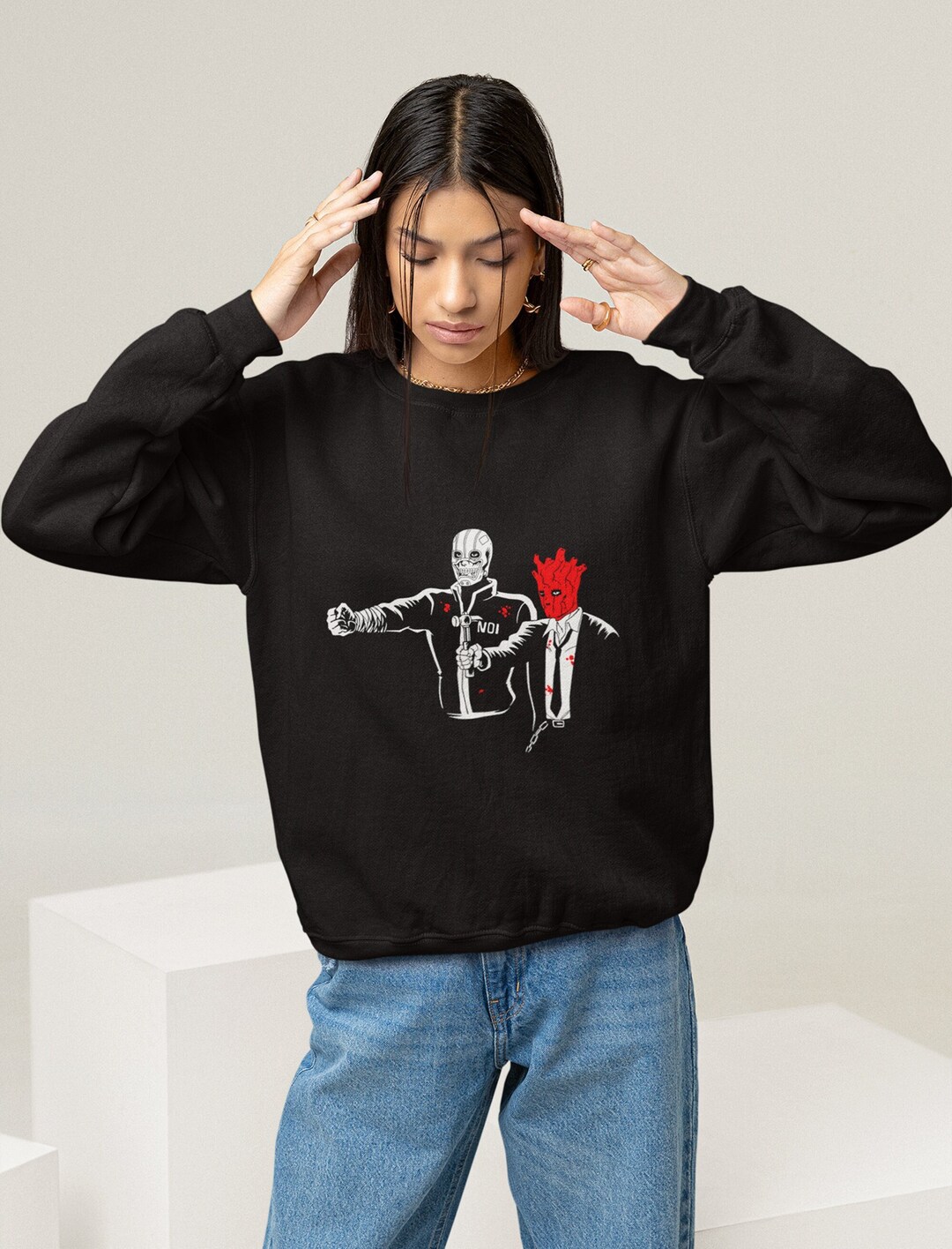 Welcome to Chaos Anime Comfy Sweatshirt - Cozy Sweater for Metal Music Anime Lovers