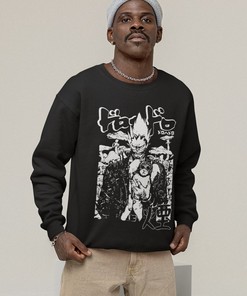 Welcome to Chaos Anime Style Sweatshirt - Comfy Sweater with Metal Music Anime Inspiration