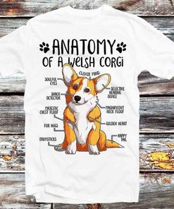Welsh Corgi Anatomy T-Shirt - Ideal Gift for Dog Lovers in a Comfy Tee