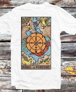 Wheel of Fortune Tarot Card Unisex Tee - Vintage Retro Cool Anime Shirt