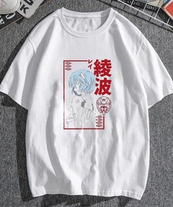 White Japanese Cotton Tee for Women - Aesthetic Manga Shirt with Graphic Design - Gift for Anime Fans