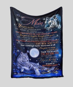 White Tiger in the Moon Personalized Quilt Blanket for Couple - Great Gifts for Family and Home Decoration