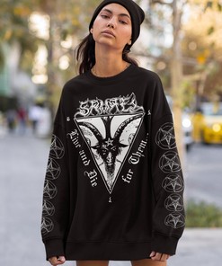 Witchcraft Satanic Sweatshirt - Baphomet Pentagram Pullover for Fans with Bonus Gift