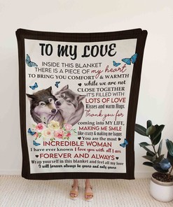Wolf Butterfly Rose Personalized Quilt Blanket for Couple - Great Gifts for Family and Home Decoration