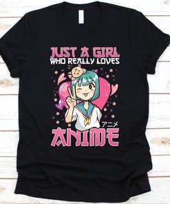 Women's Cute Anime T-Shirt, Great Gift for Anime and Japan Animation Fans, Cute Anime Graphic Included