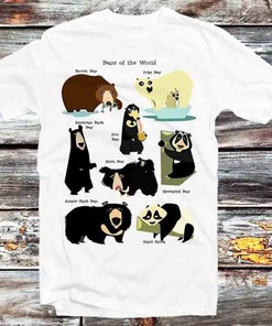 World Bear Name List Graphic Tee - Cool and Quirky Gift for Manga Fans