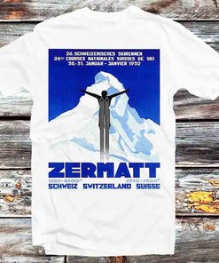 Zermatt Switzerland Vintage Ski Poster Retro Cool Gift T-Shirt - Perfect for Fans
