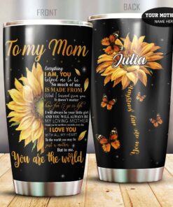 Personalized Family To My Mom Sunflower Tumbler