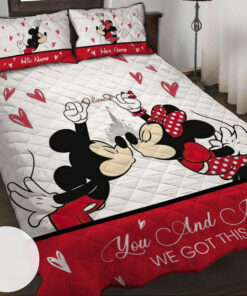 Personalized Mickey And Minnie You And Me We Got This Quilt Bed Set