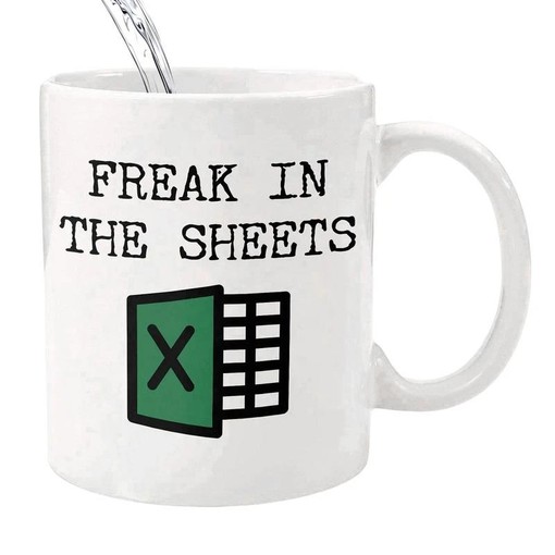 Accountant Appreciation Gift - Excel Mug - Ceramic Spreadsheet Mug - Perfect Christmas Coffee Cup