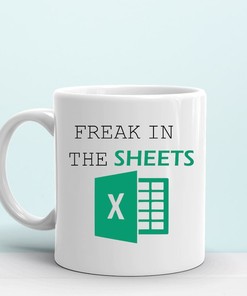 Accountant Humor Mug - Freak in the Sheets Excel Mug - Perfect Corporate Gift for Christmas