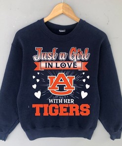 Auburn Tigers Just A Girl in Love with T-Shirt with Two Fan Gift Options