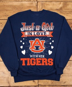 Auburn Tigers Just A Girl in Love with T-Shirt with Two Fan Gift Options