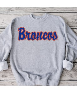 BSU Broncos Vintage Script Crewneck Tee, Perfect Fan Gift