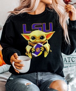 Baby Yoda Hug LSU Tigers Logo Shirt - Gift for Fans