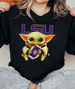 Baby Yoda Hug LSU Tigers Logo Shirt - Gift for Fans