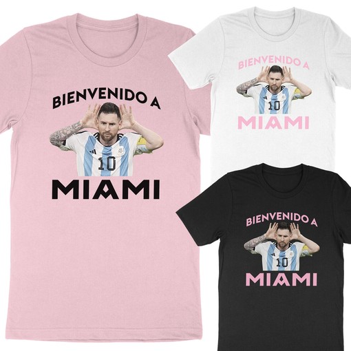 Bienvenido a Miami Lionel Messi T-Shirt - MLS Soccer Souvenir Gift