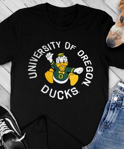 Charging Duck Surrounded by University of Oregon Ducks T-Shirt - Fan Gift Idea