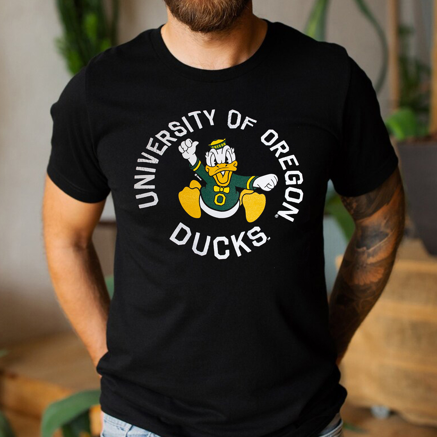 Charging Duck Surrounded by University of Oregon Ducks T-Shirt - Fan Gift Idea