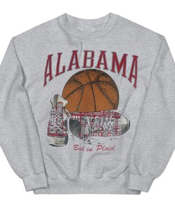 Classic Ncaa - Alabama Crimson Tide Bad In Plaid Crew Neck Sweatshirt