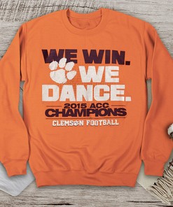 Clemson Tigers NCAA Men's 2015 ACC Champs Crewneck Sweatshirt Shirt for Fans Gift