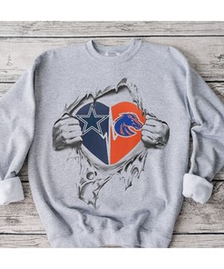 Dallas Cowboys Boise State Broncos Heart Shirt for Fans