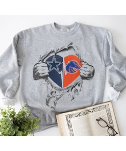 Dallas Cowboys Boise State Broncos Heart Shirt for Fans