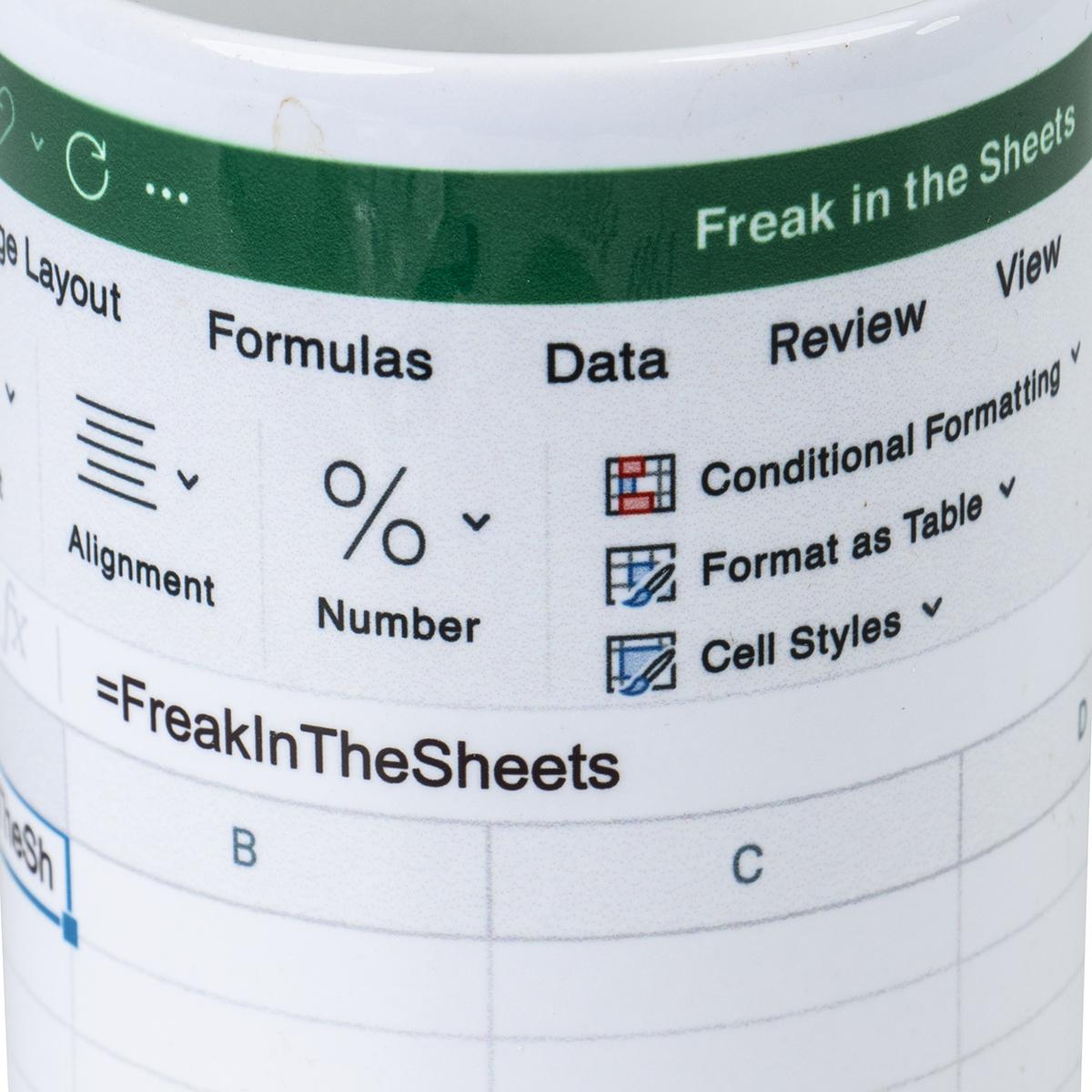 Freak in the Sheets Mug - Funny Coffee Mug for Excel Geeks and Accountants - Image 2