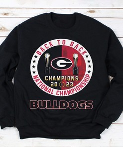 Georgia Bulldogs Back to Back 2023 National Championship Tee - NCAA Apparel for Fans