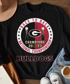 Georgia Bulldogs Back to Back 2023 National Championship Tee - NCAA Apparel for Fans