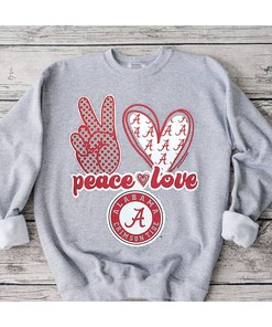 Go Peace And Love With Peace Love Alabama T-Shirt