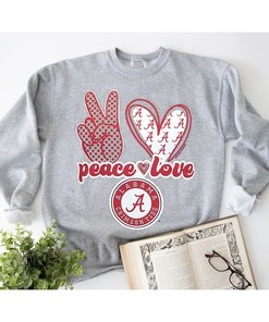Go Peace And Love With Peace Love Alabama T-Shirt
