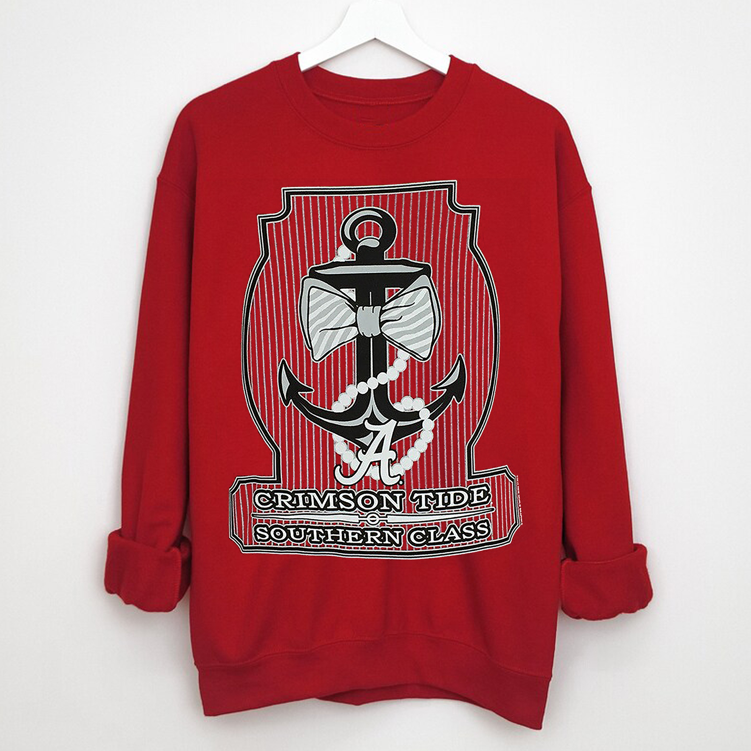 Go Southern Classy With Alabama Crimson Tide Southern Class Anchor Pearls T-Shirt