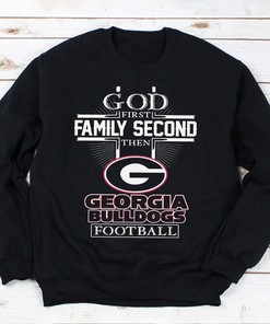 God First Family Second Georgia Bulldogs Football Tee - NCAA Apparel for Fans