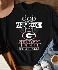 God First Family Second Georgia Bulldogs Football Tee - NCAA Apparel for Fans
