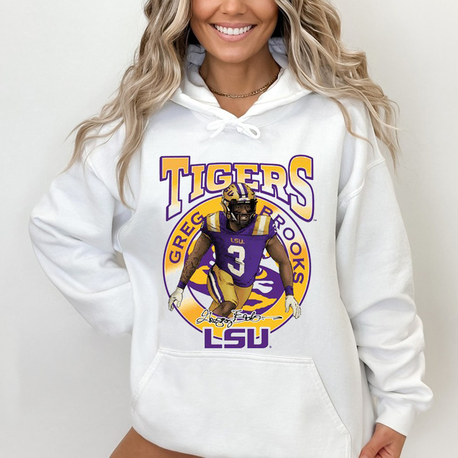LSU Greg Brooks Eye Of The Tiger T-Shirt Sweatshirt Hoodie - Fan Gift
