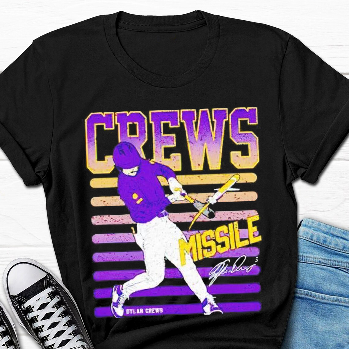 LSU Tigers Dylan Crews Missile Signature Shirt - Fan Gift