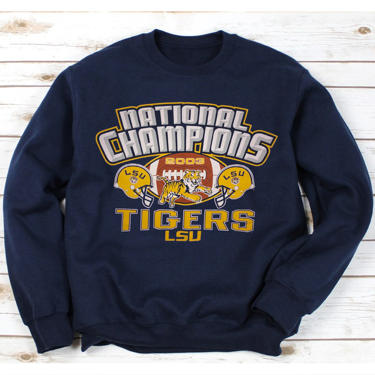 LSU Tigers National Football Champions T-Shirt Hoodie Sweatshirt - Vintage Style Fan Gift